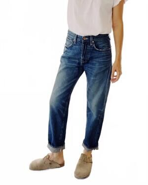 NEW HEY GANG loose crop mid rise jeans in richman wash